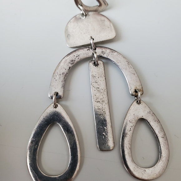 Silver tone boho dangle earrings - Picture 3 of 4